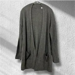 【極上の肌触りT Tahari オープンフロント カーディガン L ダークグレー