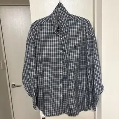 U.S. POLO ASSN チェックシャツ L ネイビー メンズ 長袖シャツ