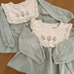 futafuta 花柄　刺繍　チュニック　90 100 2点セット