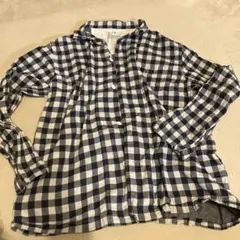 MUJI チェック柄 パジャマシャツ S-M コットン