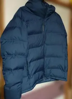 美品●ユニクロ●フード付き●シームレスダウンジャケット●ＸＬ●ブルー●