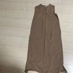 GU ノースリーブ ロングワンピース S ブラウン