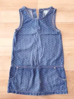 ③ BabyGAP デニムドット柄ジャンバースカート 110