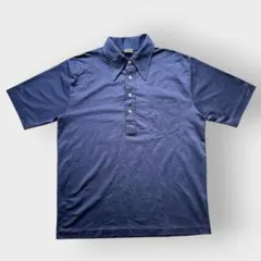 70s USA製 JCPenney 半袖 ポロシャツ ネイビー Lのサムネイル