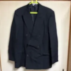 ブラック ダブルブレスト スーツジャケット