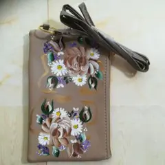 ミニショルダーバッグ2 ポケット付　シンプルユース　トールペイント　手書き