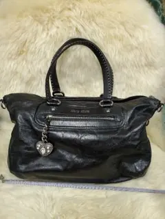 ★専用★miu miu 黒 レザー ショルダーバッグ ハートチャーム付き