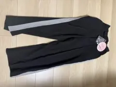 カジュアル ブラック グレー ストライプ パンツ