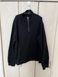 ブラック ハーフジップ スウェット