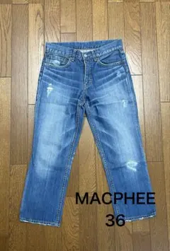 MACPHEE デニムパンツ 36 ダメージ加工　クロップド　トゥモローランドのサムネイル