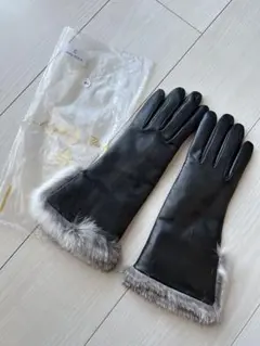 レザー ファー付き ロンググローブ 6.5サイズ