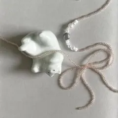 リボンパールネックレス　＊お値下げ不可