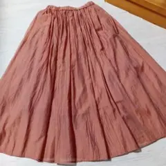 シフォンフレアスカート　ウエストゴムスカート　楽チンスカート