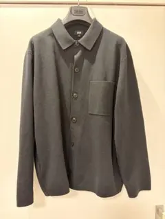 ユニクロ　ミラノリブシャツカーディガン　XL ブラック