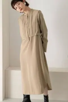 KBF ロングシャツワンピース ベージュ
