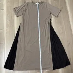 grove ロングワンピース L ブラウン/濃い茶 切り替えデザイン