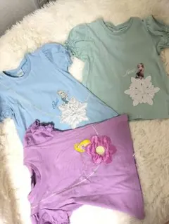 ディズニープリンセス　ラプンツェル　エルサ　アナ　フリル袖Tシャツ3枚セット