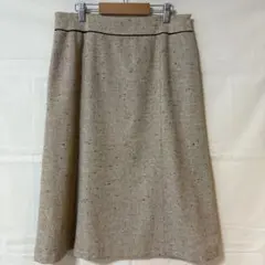 【美品】X-MORE ベージュツイードスカート オケージョン