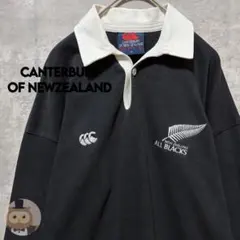 【ニュージーランド製】カンタベリー 長袖 ラガーシャツ オールブラックス 古着