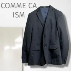 k1【コムサイズム】テーラードジャケット/美品 ストライプ柄 ビジネス ブラック