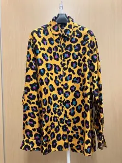 VERSACE レオパード柄 シルクシャツ オレンジ 50のサムネイル