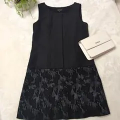 インディヴィ【М】ノースリーブミニワンピース　チュニック　ドレス