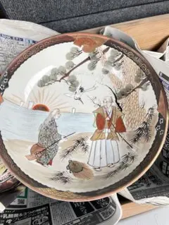 3F 【美品】九谷焼 廣斎 飾皿 大皿 盛皿 蔦 金彩 伝統工芸 黒地 華やか 3F 【美品】九谷焼 廣斎 飾皿 大皿 盛皿 蔦 金彩 伝統工芸 黒地 華やか