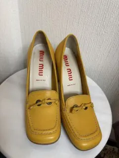 90s〜00s miu miu スクエアトゥ レザーミュール / パンプス - メルカリ