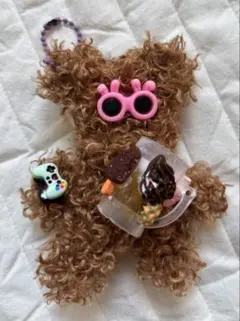 モール人形　ハンドメイド　韓国　モールドール　くま　チャーム