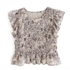 グレイル 花柄シフォンシャーリングフリルトップス[pm300]のサムネイル