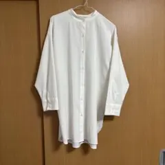WEGO バンドカラー ロングシャツ ホワイト Fサイズ　メンズのサムネイル