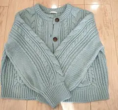 GUケーブルニットカーディガン