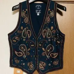 ヴィンテージ90s インド製 SOLUTIONS 刺繍入りコットン ベスト