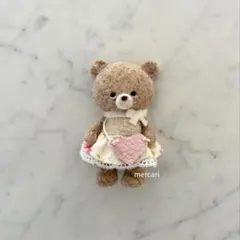 り*こ様 羊毛フェルト　ハンドメイド　くまさんブローチ　ピンク♡ポシェット