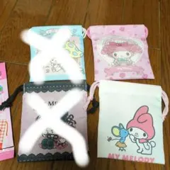 【新品・未使用】マイメロ 50周年 プチ巾着 　2点　セリア　ダイソー