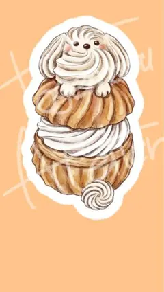 【ゆるかわ❤︎】動物×スイーツ 水彩風フレークシール②