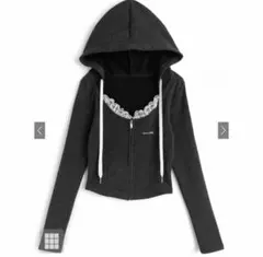 完売品 GRL レースジップアップパーカー