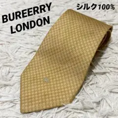 バーバリーロンドン　ネクタイ　イエロー　総柄　ホースロゴ　シルク100%