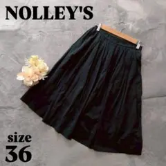 【NOLLEY'S】ノーリーズ（36）プリーツスカート ダークグリーンのサムネイル
