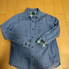 UNIQLO 長袖シャツ 140 デニムブルー