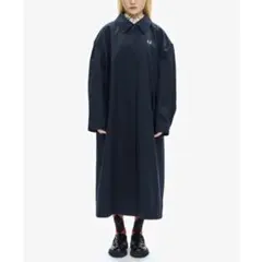 美品 FRED PERRY オーバーコート ステンカラーコート ブラックのサムネイル