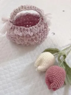 かぎ針編みミニフリルバッグ【キッズバッグ】【ミニバッグ】