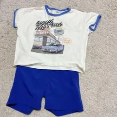カジュアル 車プリント Tシャツ ショートパンツセット
