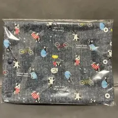 フレンチブルドッグ柄 デニム風　抱っこ紐よだれカバー　ハンドメイドのサムネイル