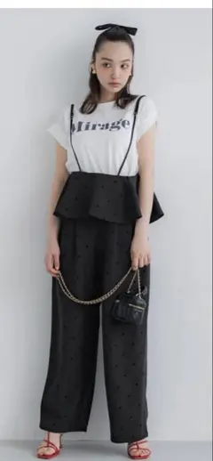 coca フリルオールインワン ブラック