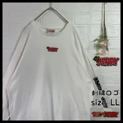 TOM and JERRY ジェリー 刺繍 プリント 長袖 ロングTシャツ 古着