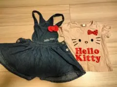 Hello Kitty ジャンバースカートとTシャツセット 90cm