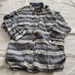 URBANRESEARCH アーバンリサーチ　七部袖 リネン ボーダーシャツ40