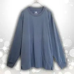 UNIQLO　ユニクロ　エアリズム　コットンＵＶカットクルーネック　ブルー　Ｓ