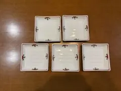 たち吉 赤絵 角小皿 5枚セットのサムネイル